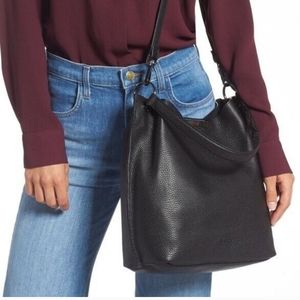 Ted Baker Black Hobo Bag with Leather Finish